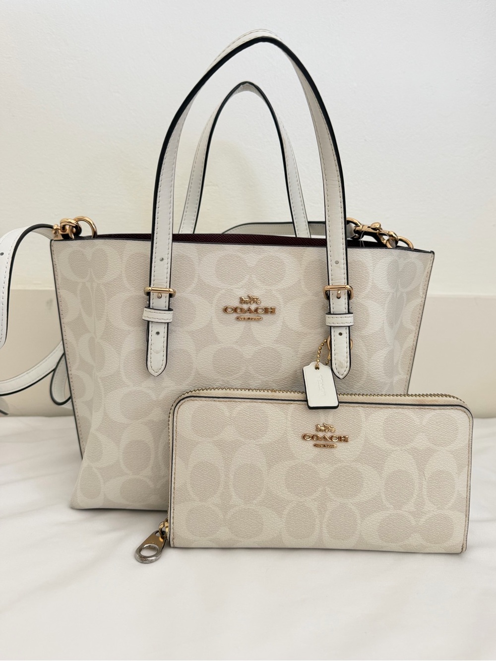Coach Mollie Tote 25 Signature Canvas + Matching Wallet